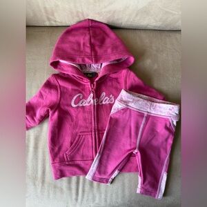 Cabela’s 2pc Pink Girls Jacket & Leggings 0-3m Outfit